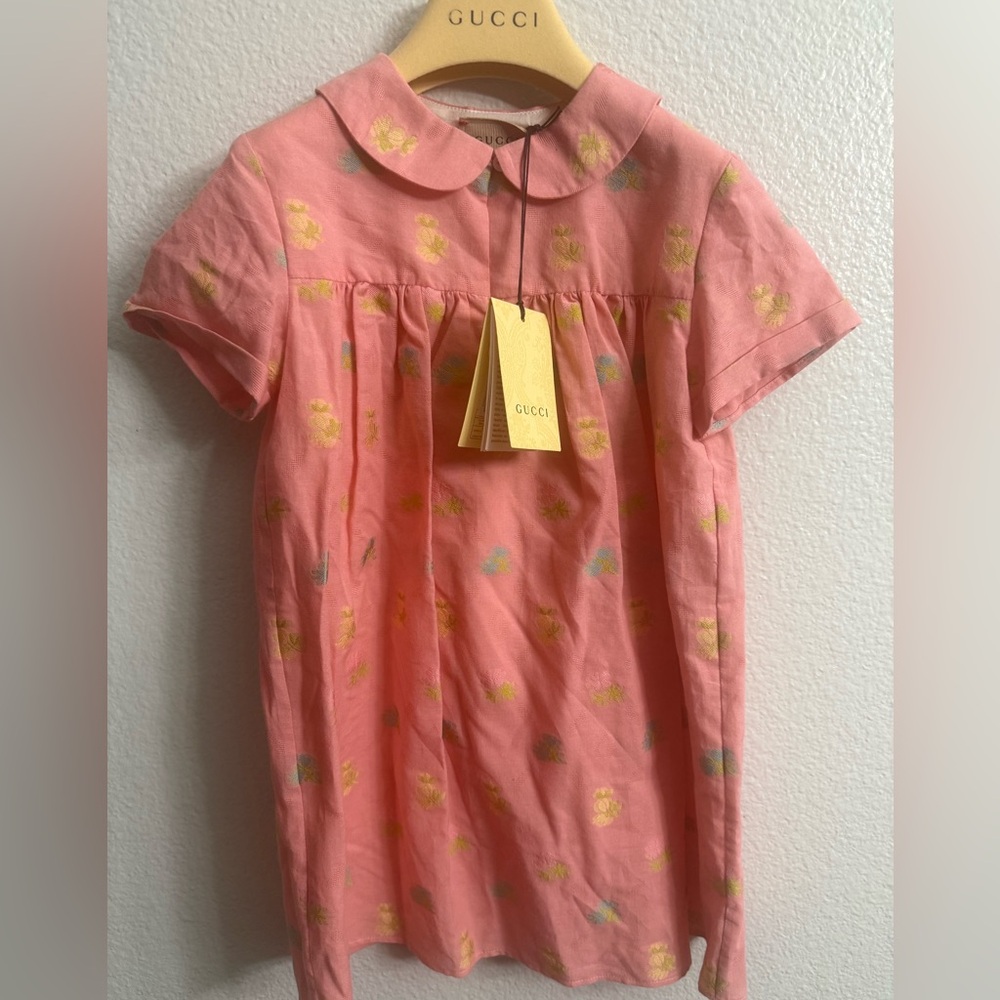 Brand new  with box Gucci size 3 Pink Dress Floral Accents
